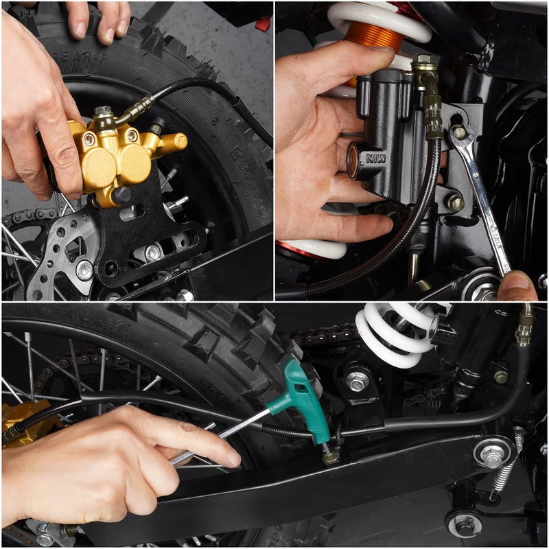 MTATCN Rear Brake Caliper & Master Cylinder Replacement - With Spare Brake Pads - Compatible with 70cc, 90cc, 110cc, 125cc, 140cc, 200cc SSR Baja Chinese Dirt Pit Bikes with 12mm Wheel Shaft - Image 5